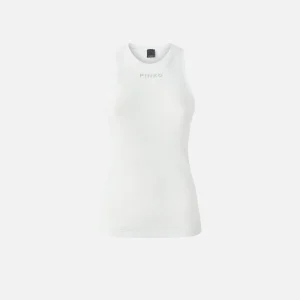 Tank top a costine bianca